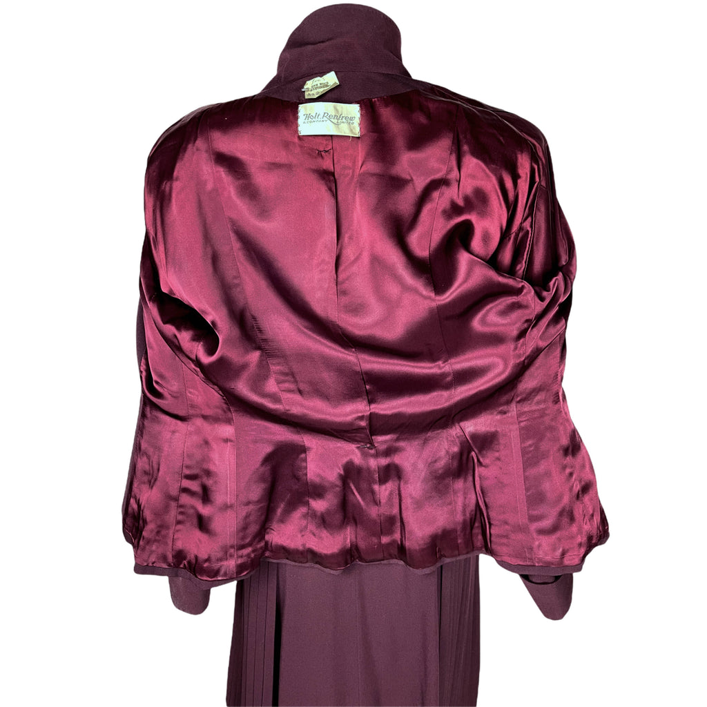 Vintage 1950s Skirt Suit Eggplant Plum Wool Holt Renfrew M