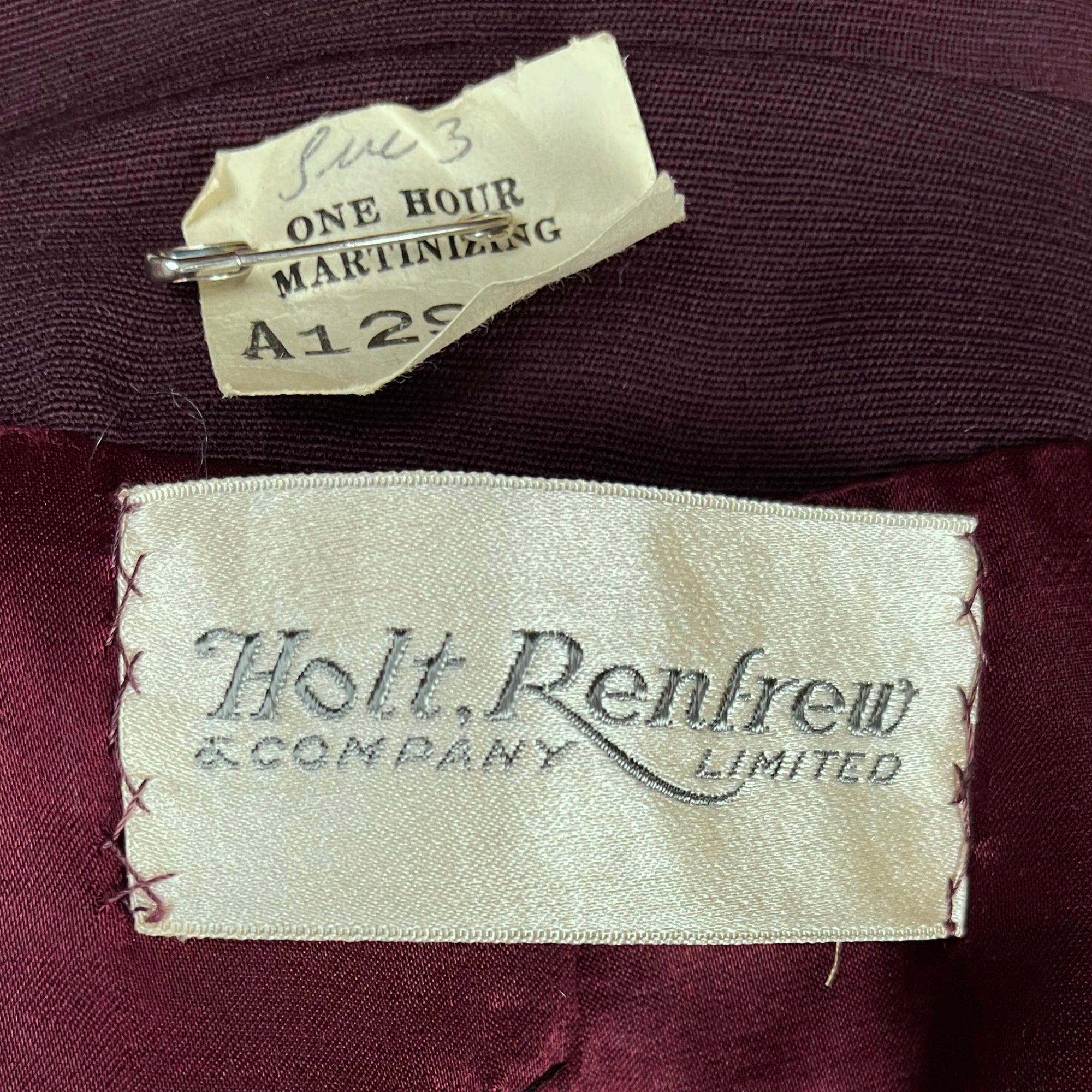 Vintage 1950s Skirt Suit Eggplant Plum Wool Holt Renfrew M