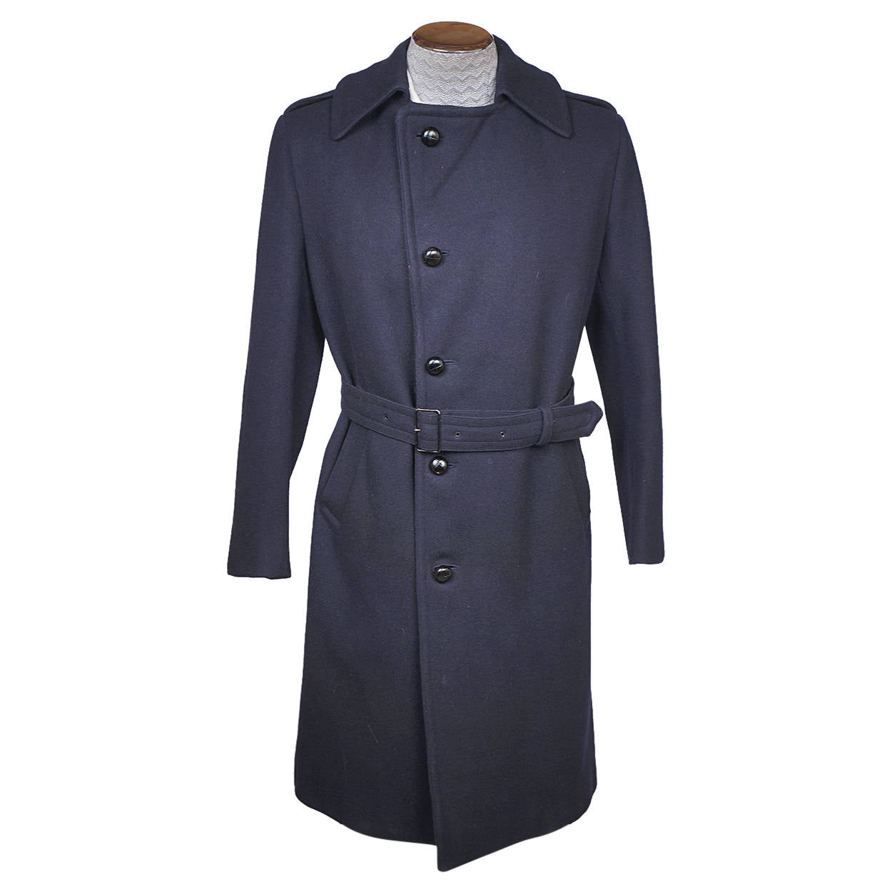 Vintage Mens Overcoat 1960s Mod Wool Coat Made in England Holt Renfrew Size M L - Poppy's Vintage Clothing