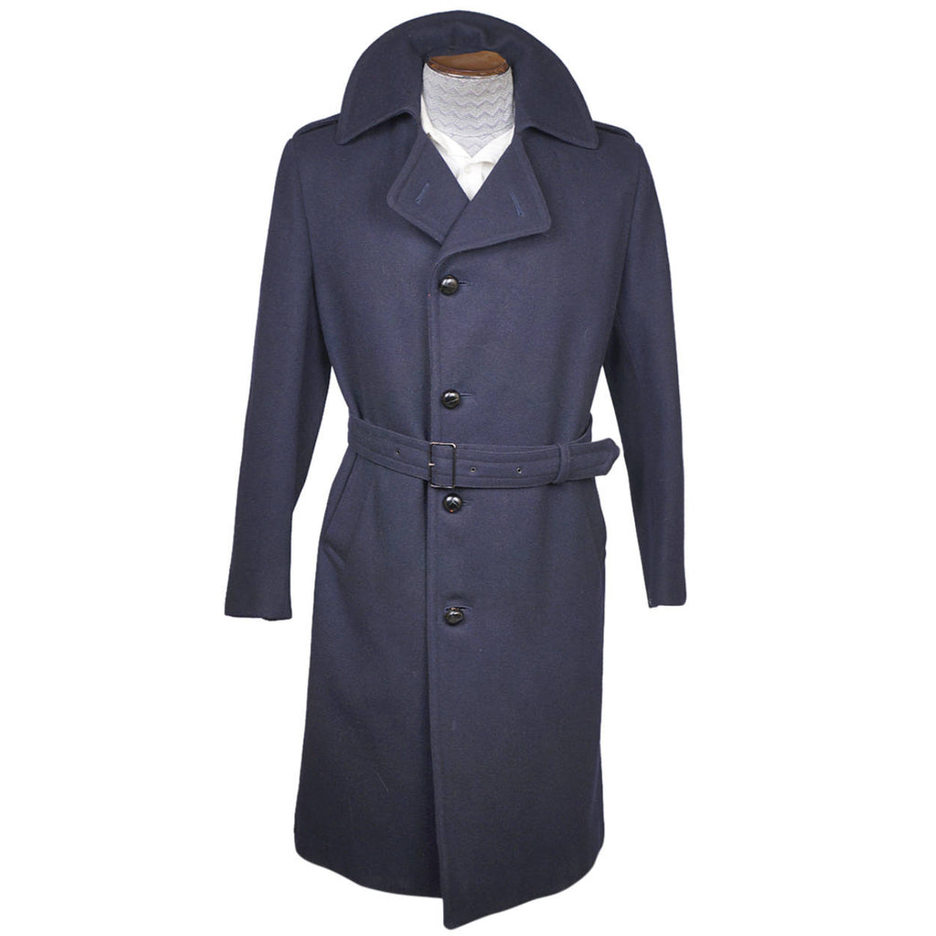 Vintage Mens Overcoat 1960s Mod Wool Coat Made in England Holt Renfrew Size M L - Poppy's Vintage Clothing