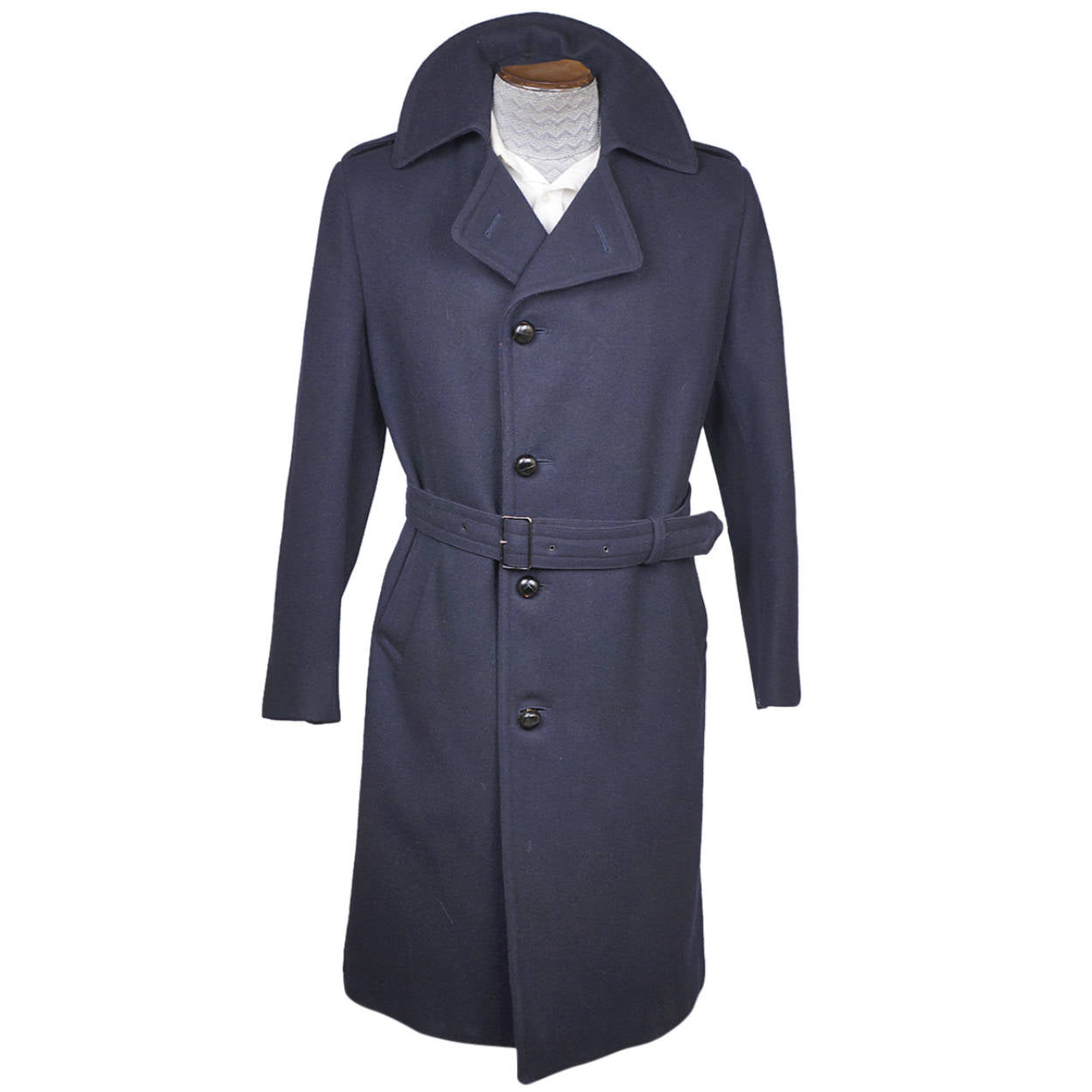 Vintage Mens Overcoat 1960s Mod Wool Coat Made in England Holt Renfrew Size M L - Poppy's Vintage Clothing