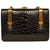 Vintage 1960s Patent Leather Box Purse Faux Alligator Handbag Holt Renfrew Italy - Poppy's Vintage Clothing