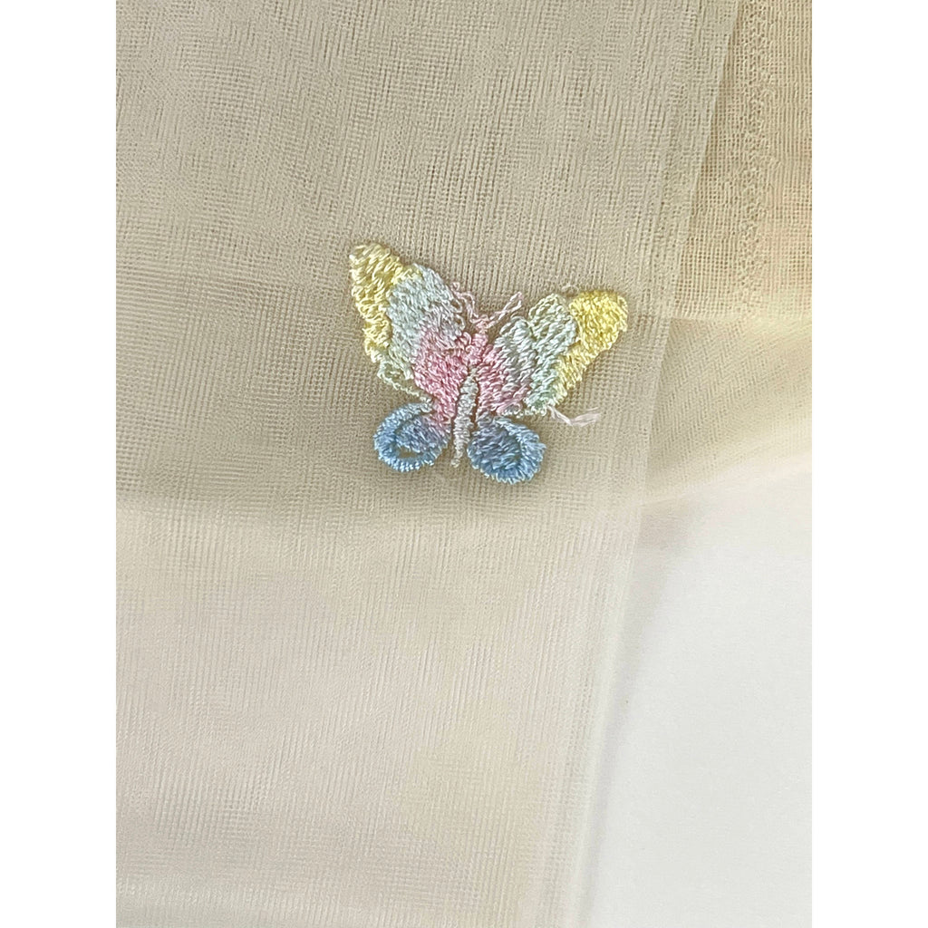 Vintage Hudson 1950s Nylon Stockings Yellow w Butterfly 9.5