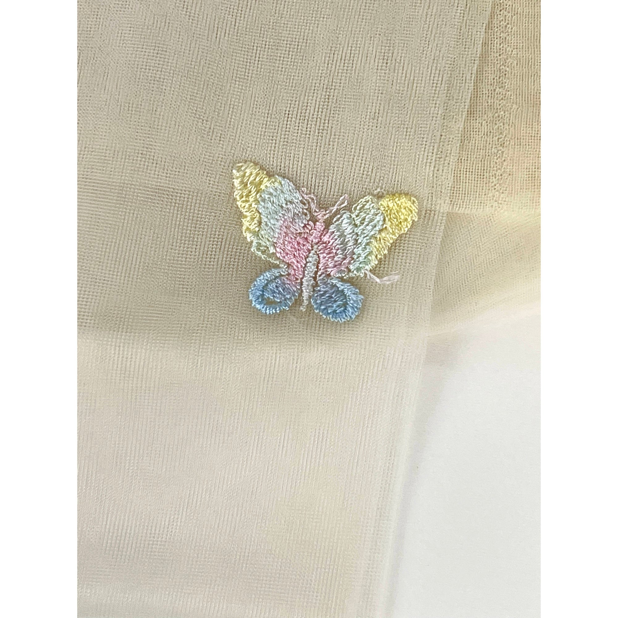 Vintage Hudson 1950s Nylon Stockings Yellow w Butterfly 9.5