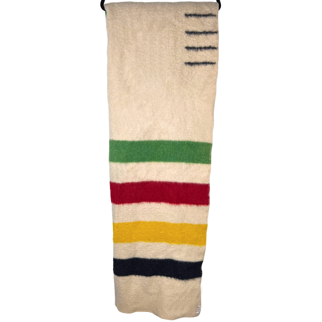  1950s Vintage Hudsons Bay Blanket Classic 4 Stripe Wool 4 pt
