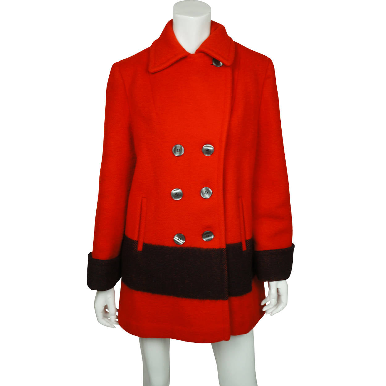 Vintage 1970s Hudsons Bay Company Point Blanket Jacket Winter Coat Red Wool Sz M - Poppy's Vintage Clothing