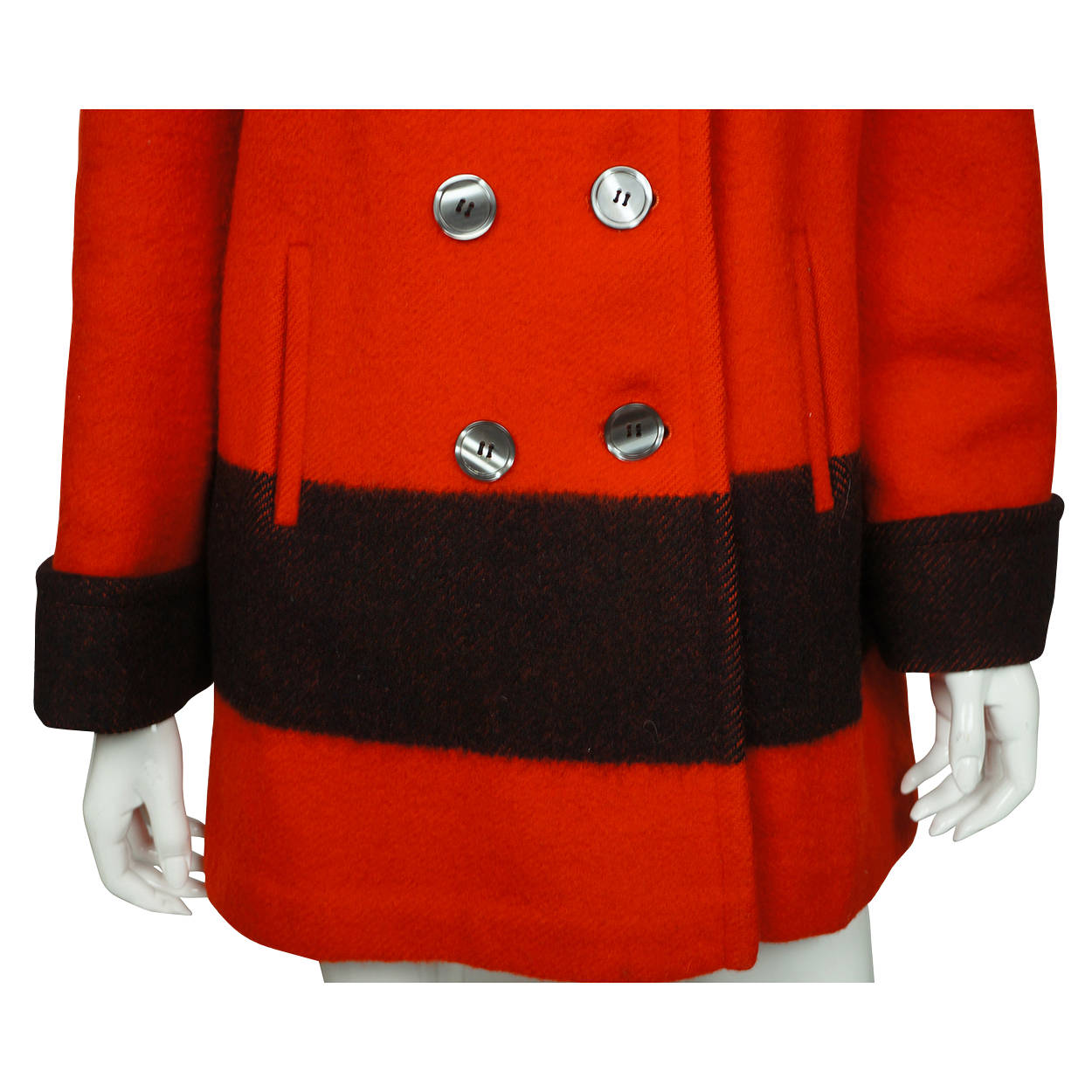 Vintage 1970s Hudsons Bay Company Point Blanket Jacket Winter Coat Red Wool Sz M - Poppy's Vintage Clothing