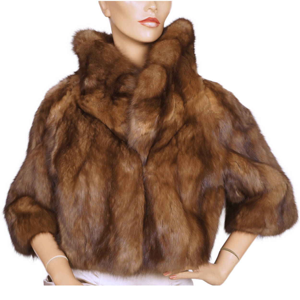 Vintage 1960s Canadian Sable Marten Fur Jacket Hudsons Bay  - Small - Medium - Poppy's Vintage Clothing