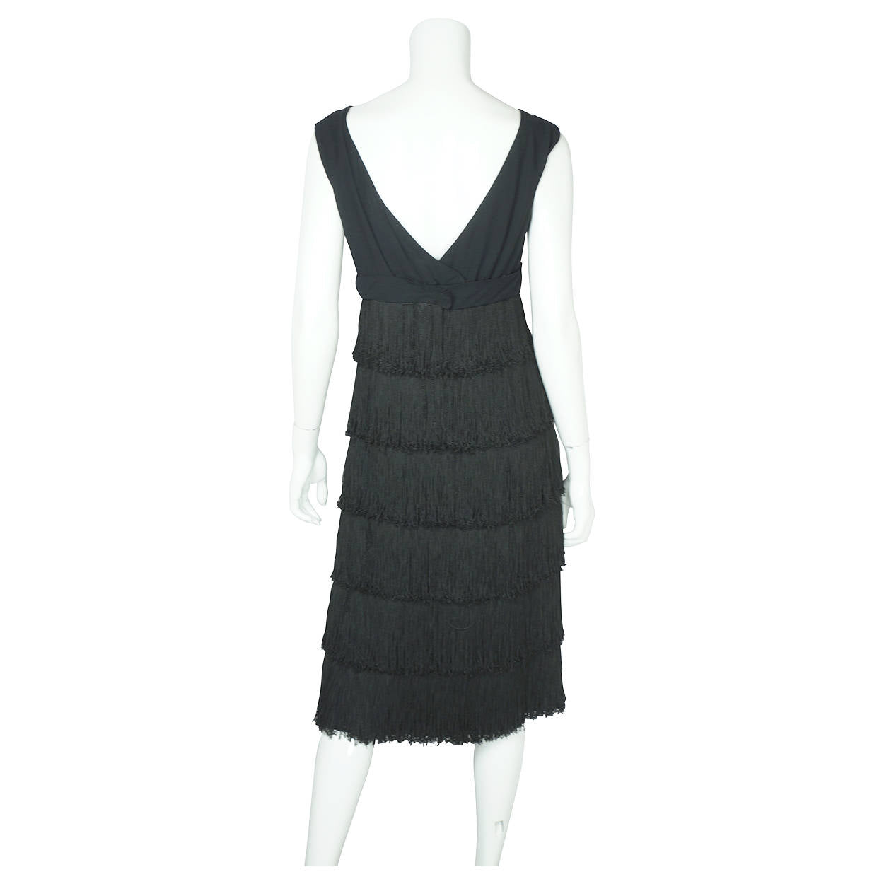 Vintage 1960s Fringed Twist Dance Dress Hugh Garber for Margo Canadian Design M - Poppy's Vintage Clothing