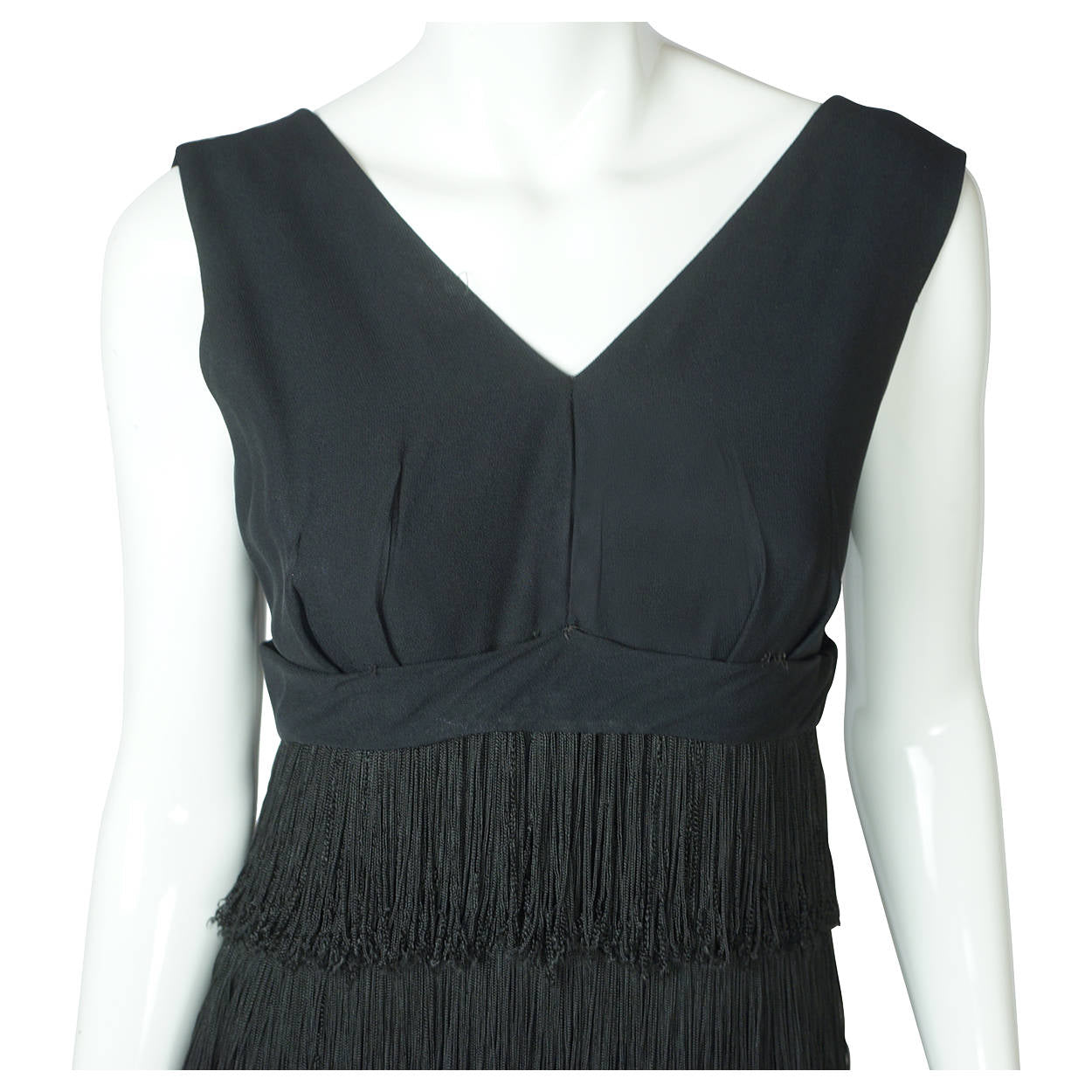 Vintage 1960s Fringed Twist Dance Dress Hugh Garber for Margo Canadian Design M - Poppy's Vintage Clothing