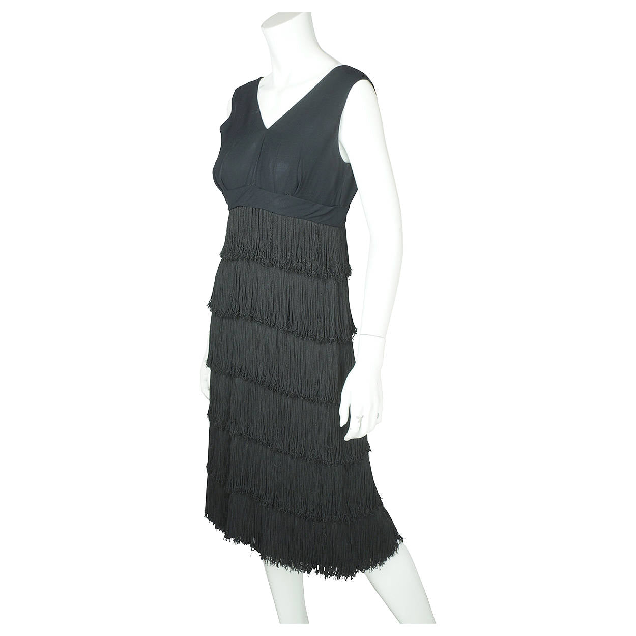 Vintage 1960s Fringed Twist Dance Dress Hugh Garber for Margo Canadian Design M - Poppy's Vintage Clothing
