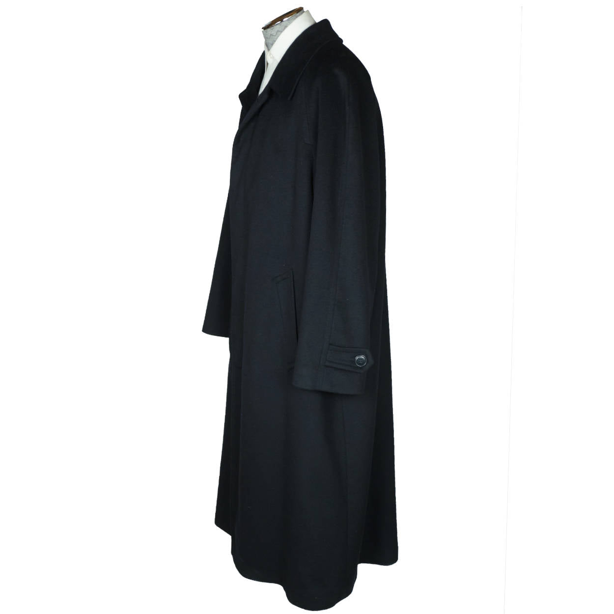 Vintage Loro Piana Pure Cashmere Coat by Hugo Boss Black Overcoat Size 2XL - Poppy's Vintage Clothing