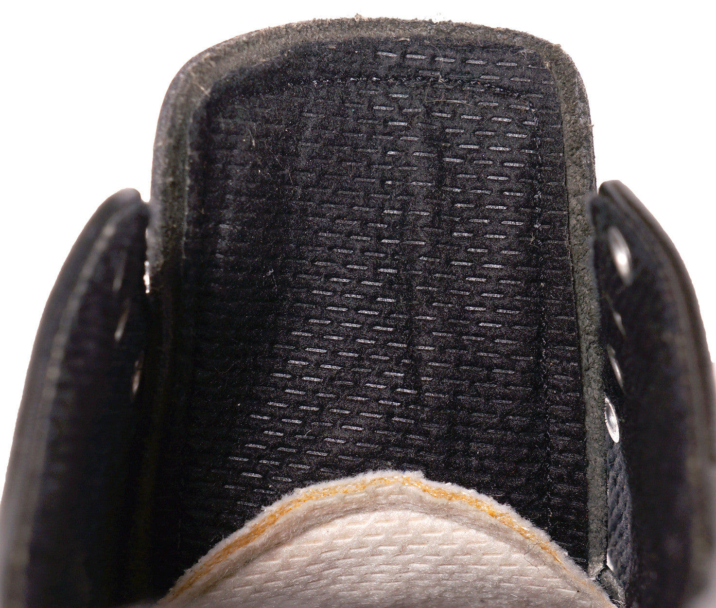 Vintage 80s Mens Wingtip Shoes Black & White Leather Hy-Test Safety - 8.5 - Poppy's Vintage Clothing