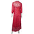 Vintage 1970s Indian Cotton Gauze Dress Pink Red Block Print Metallic Thread M - Poppy's Vintage Clothing