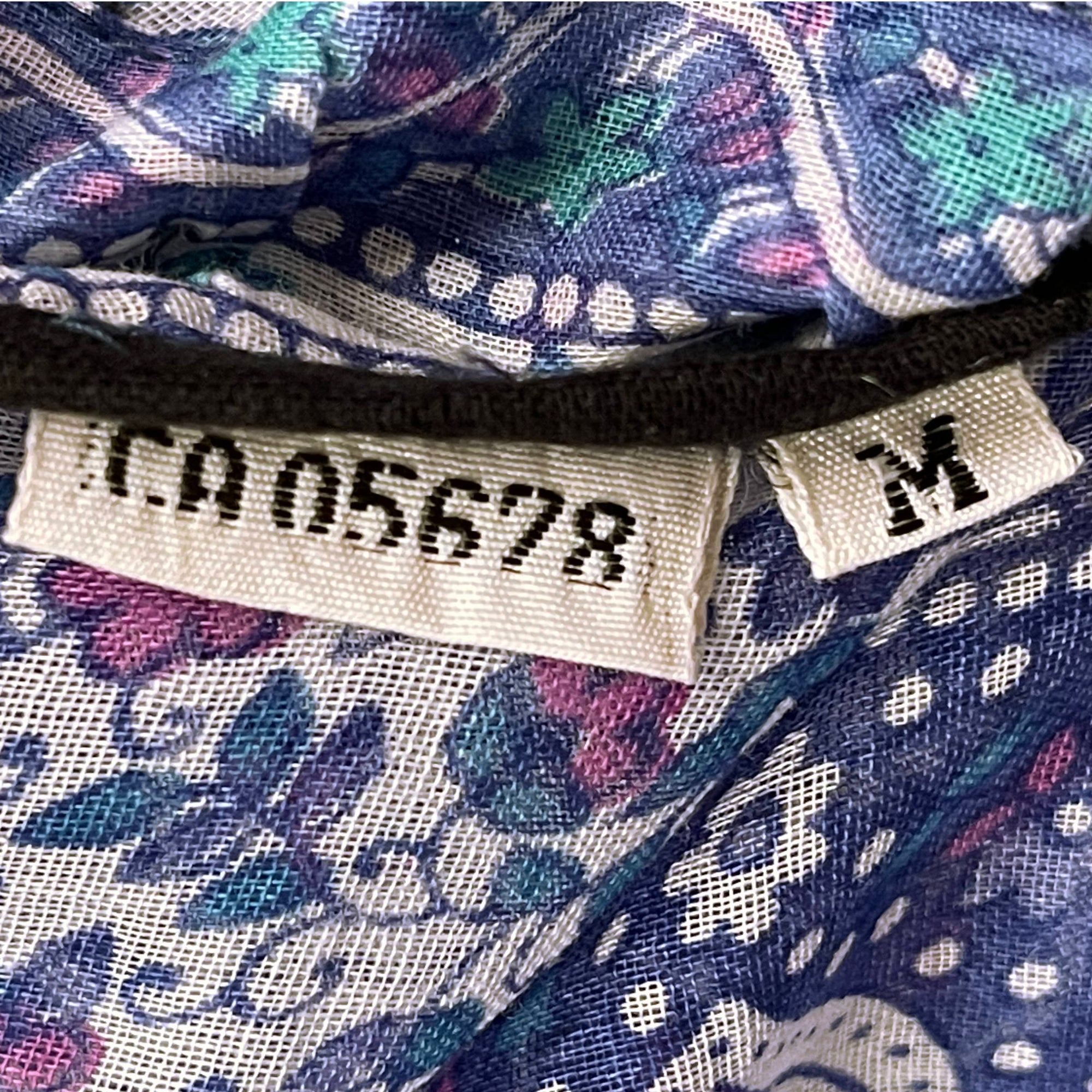 Vintage 1970s Gauzy Indian Cotton Dress Floral Print NOS