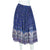 Vintage 1970s Ritu Indian Skirt Block Printed Peacock Pattern Blue Gauze Cotton - Poppy's Vintage Clothing