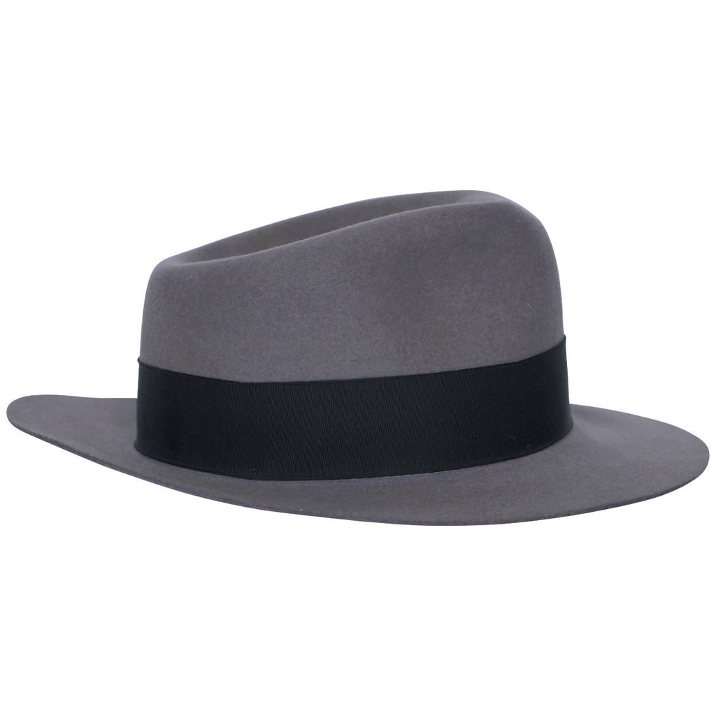 Vintage Indiana Jones Official Lucasfilm Fedora Hat by Stetson Grey Extra Large - Poppy's Vintage Clothing