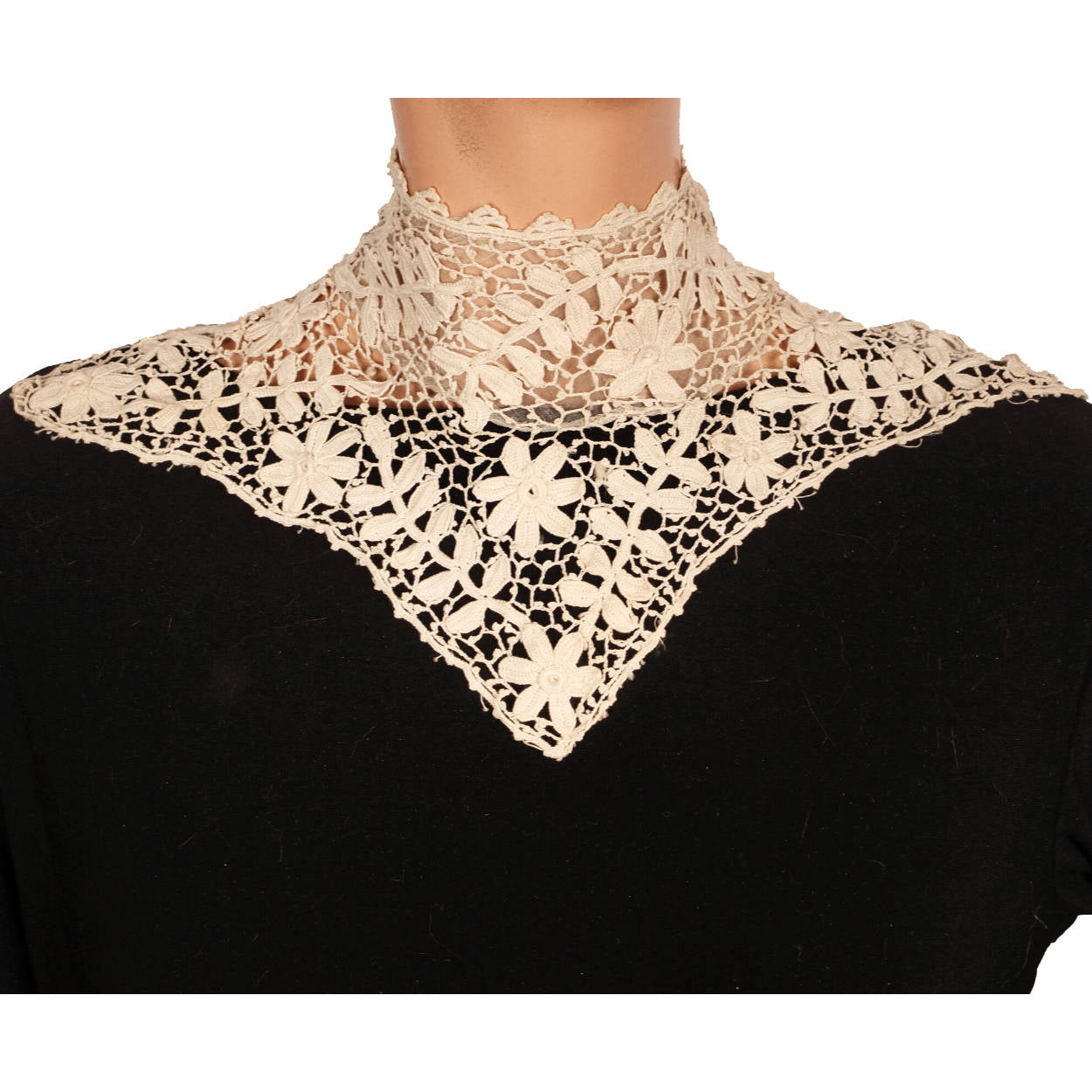 Antique 1910s Cream Irish Crochet Lace Square Collar – Ian