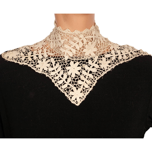 Antique Edwardian Irish Crochet Lace Collar Neck Piece - Poppy's Vintage Clothing