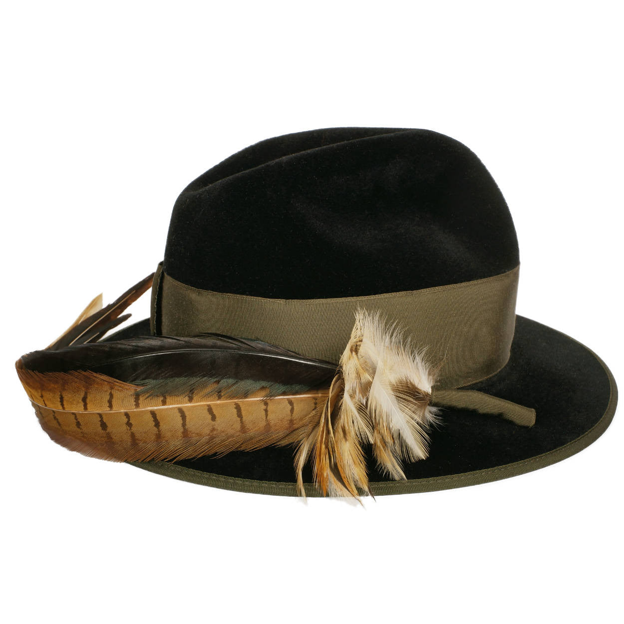 Vintage German Fur Felt Fedora Ischler Hat Hand Made by Bittner Size Medium - Poppy's Vintage Clothing