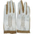 Vintage 1960s Italian Gloves White Nylon Mesh &amp; Brown Leather Italy Unused Sz 7 - Poppy's Vintage Clothing