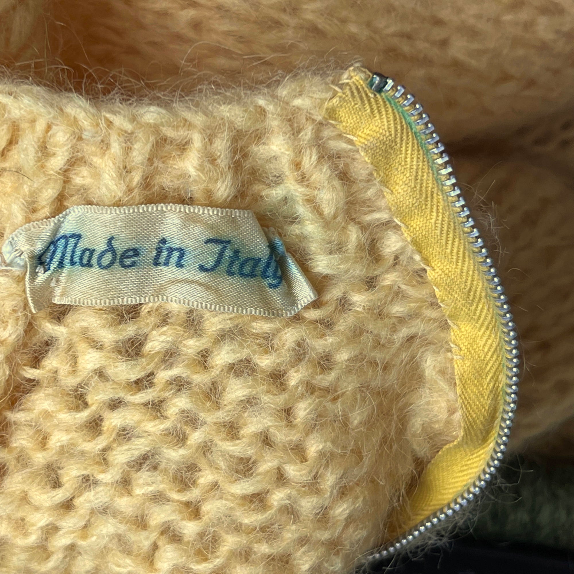 Vintage 1960s Italian Hand Knit Sweater Mohair Wool Pullover