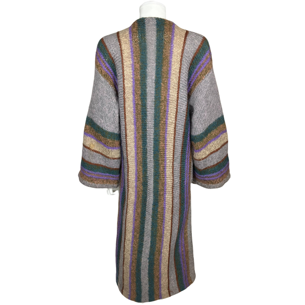 Vintage Italian Hand Knit Coat Sweater Wool Made in Italy M