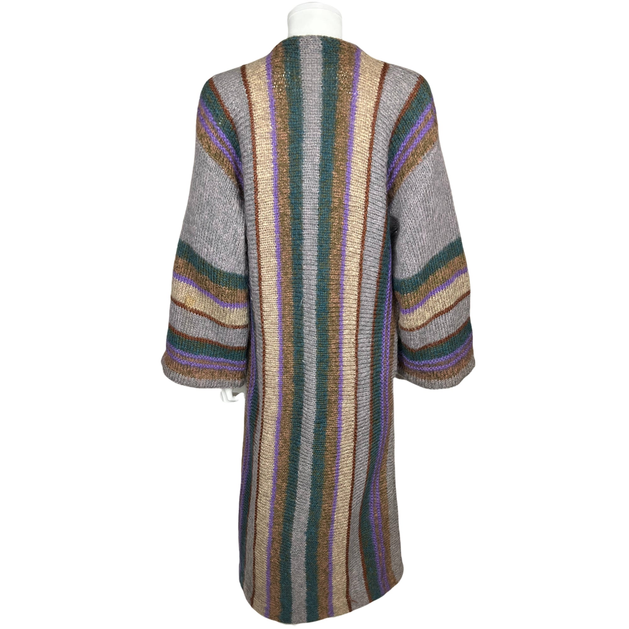 Vintage Italian Hand Knit Coat Sweater Wool Made in Italy M