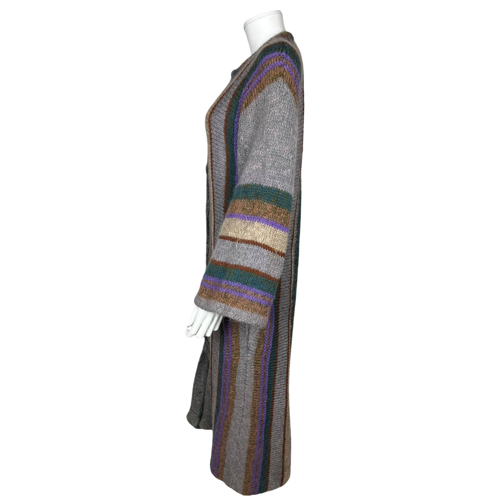 Vintage Italian Hand Knit Coat Sweater Wool Made in Italy M
