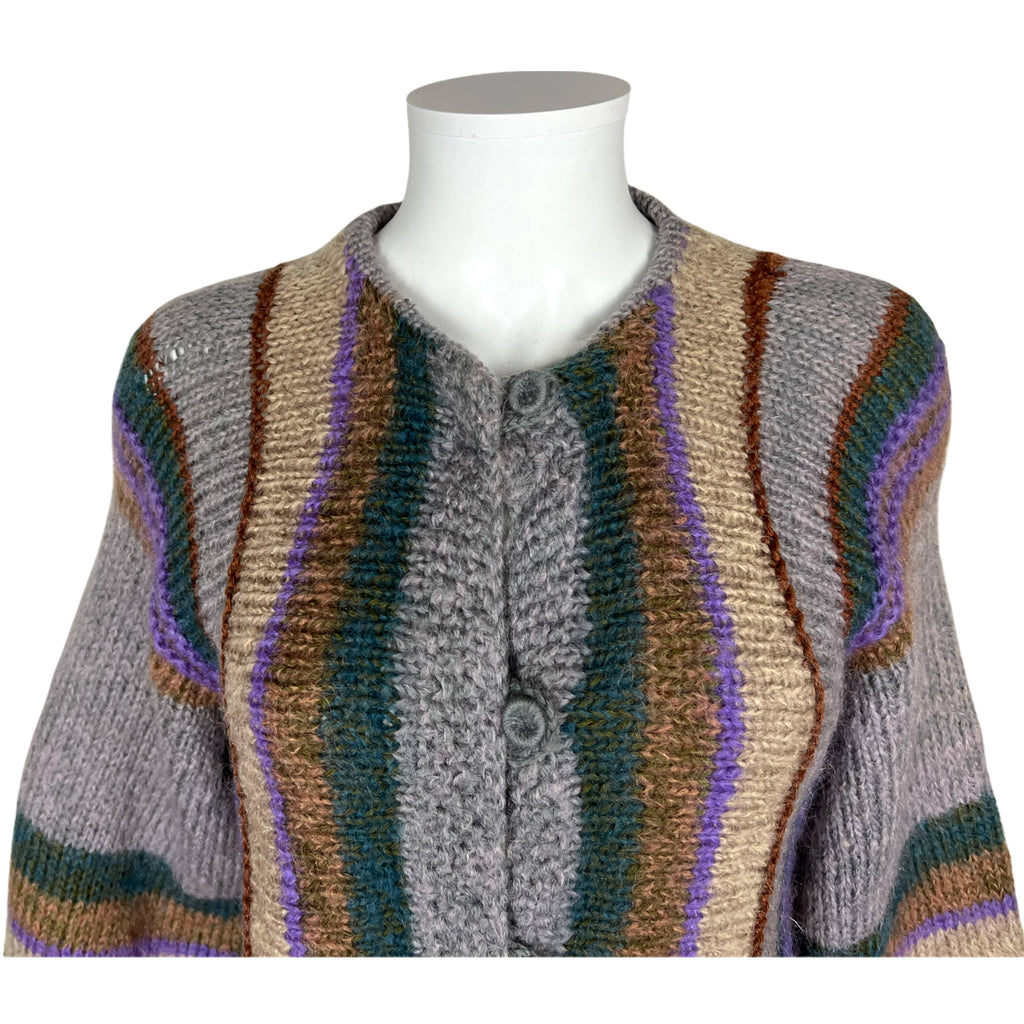 Vintage Italian Hand Knit Coat Sweater Wool Made in Italy M