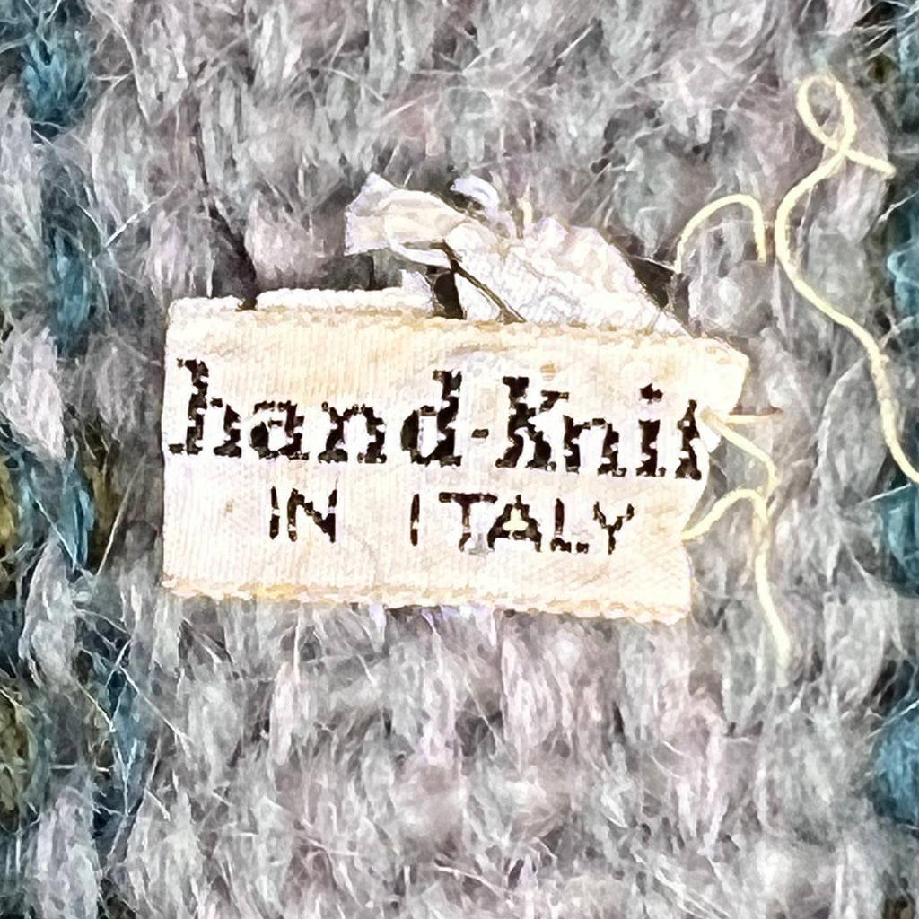 Vintage Italian Hand Knit Coat Sweater Wool Made in Italy M