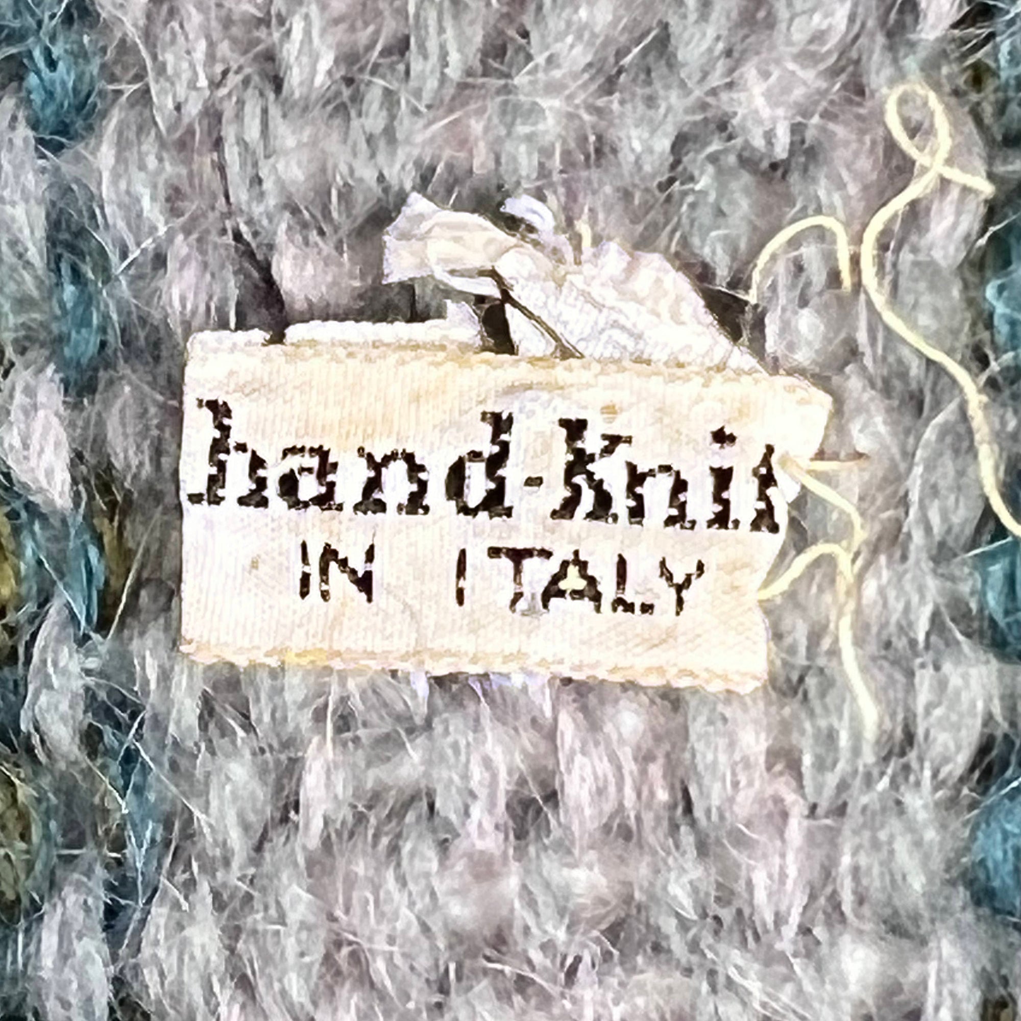 Vintage Italian Hand Knit Coat Sweater Wool Made in Italy M