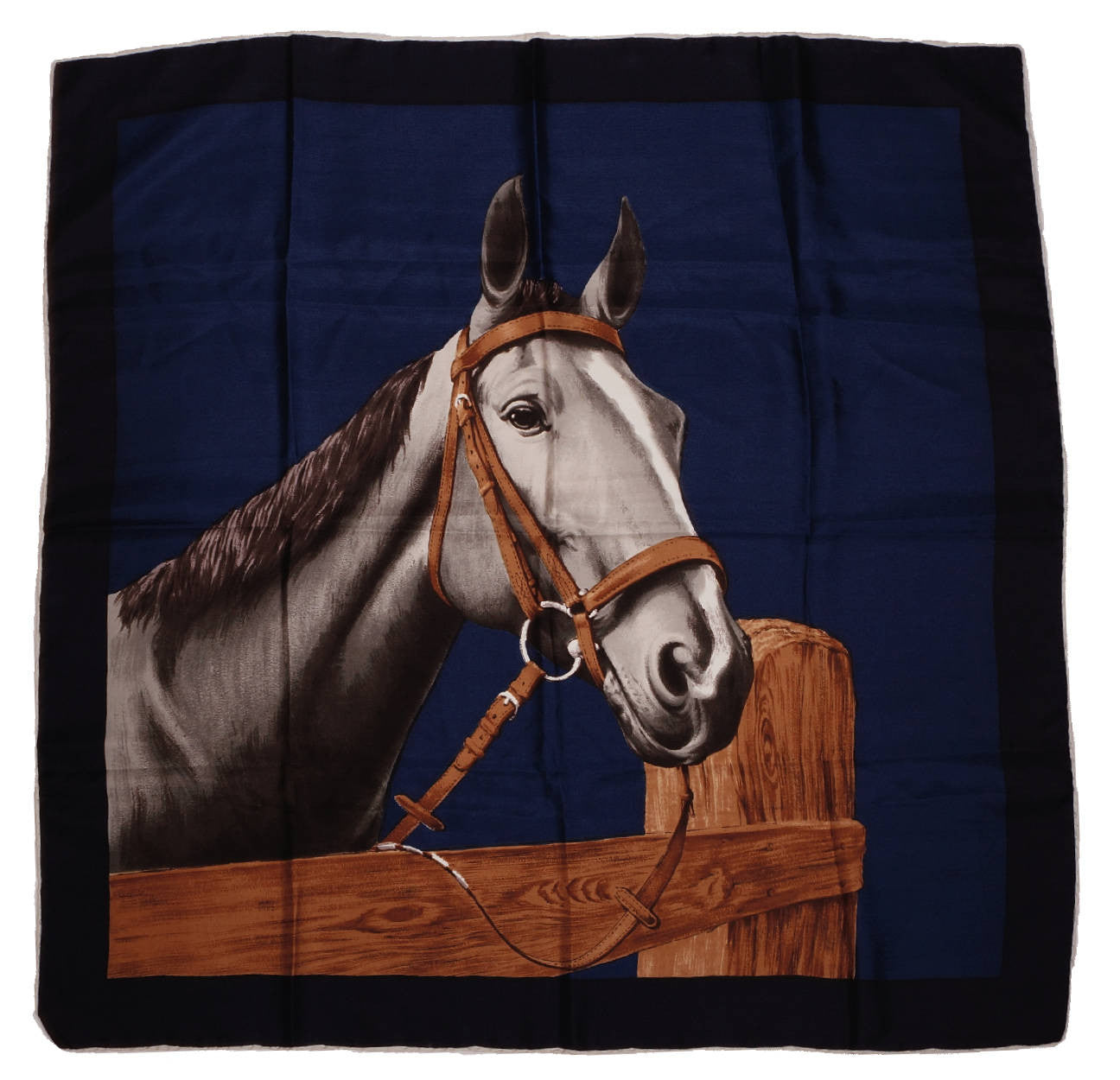 Vintage 60s Horse Scarf Italian Pure Silk 30” Square - Poppy's Vintage Clothing