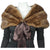 Vintage 1950s 60s Mink Fur Stole Shrug w Ribbon Tie Closure Pastel Brown Size M - Poppy's Vintage Clothing