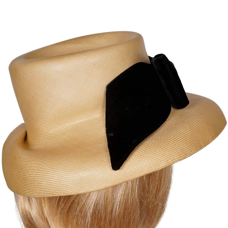 Vintage 1950s Straw Bucket Hat - Sophisticated Style by J MARTI y MARTI - S - Poppy's Vintage Clothing