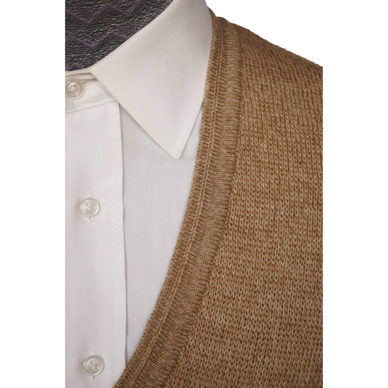 Vintage 1950s Mens Sweater Wool V-Neck by Jacques Fath - L - Poppy's Vintage Clothing