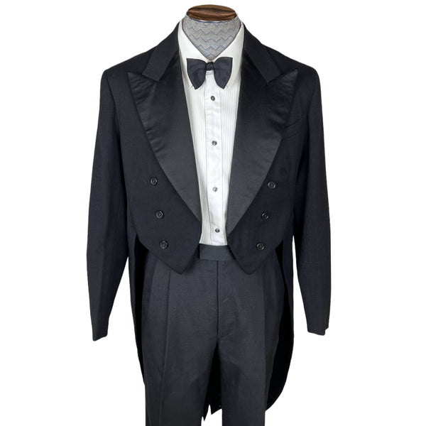 1930s 40s Vintage Tuxedo Tails Formal Tailcoat Size M