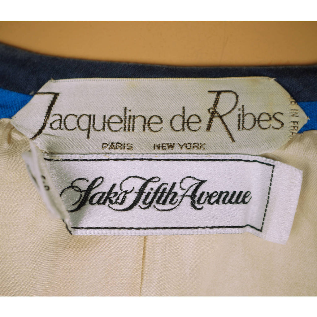 Vintage Jacqueline de Ribes Silk Skirt Suit 2 pc 1980s Saks Fifth Avenue Size XL - Poppy's Vintage Clothing