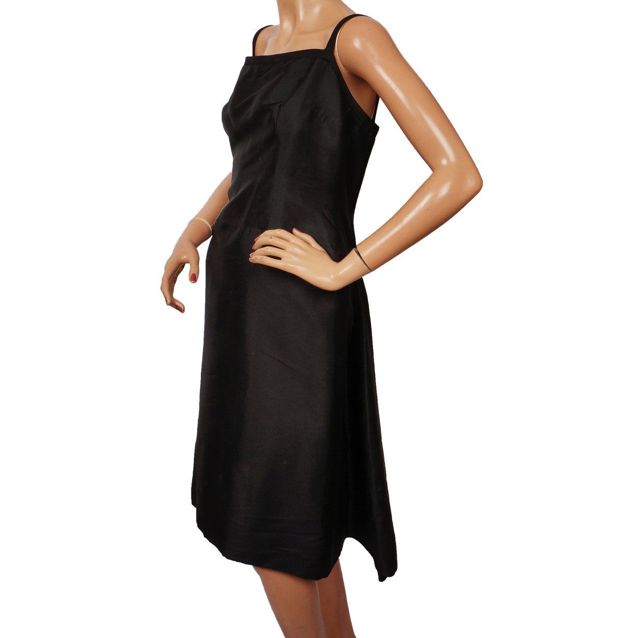 Vintage 1950s Jacques Griffe Black Silk Dress with Jacket - L - Poppy's Vintage Clothing