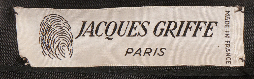 Vintage 1950s Jacques Griffe Black Silk Dress with Jacket - L - Poppy's Vintage Clothing