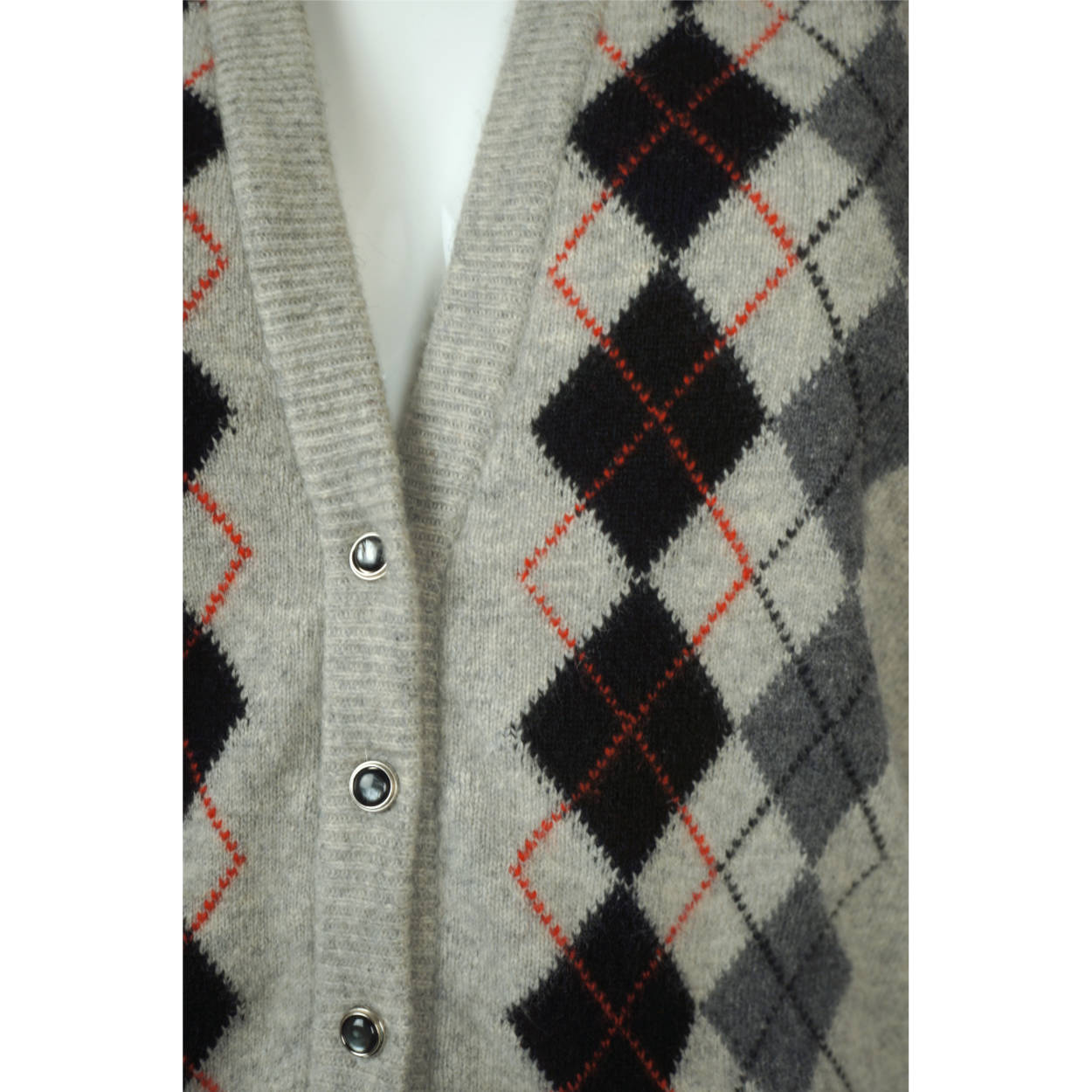 Vintage 1970s Jaeger British Cashmere Sweater Vest Argyle Pattern Ladies M - Poppy's Vintage Clothing