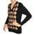 Vintage 1970s Jaeger Cashmere Sweater Black Argyle Pattern Made in UK Ladies Size M - Poppy's Vintage Clothing
