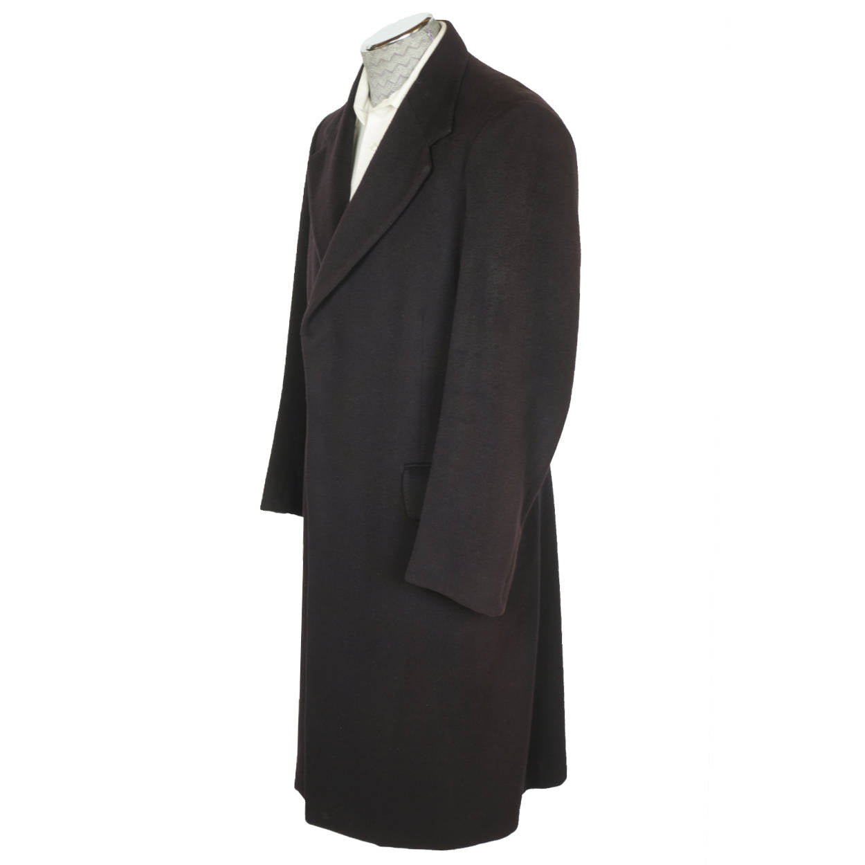 Vintage 1970s Jaeger Overcoat 100% British Cashmere Navy Blue Mens Coat Size 38 - Poppy's Vintage Clothing