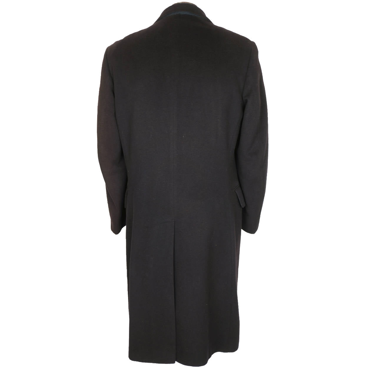Vintage 1970s Jaeger Overcoat 100% British Cashmere Navy Blue Mens Coat Size 38 - Poppy's Vintage Clothing