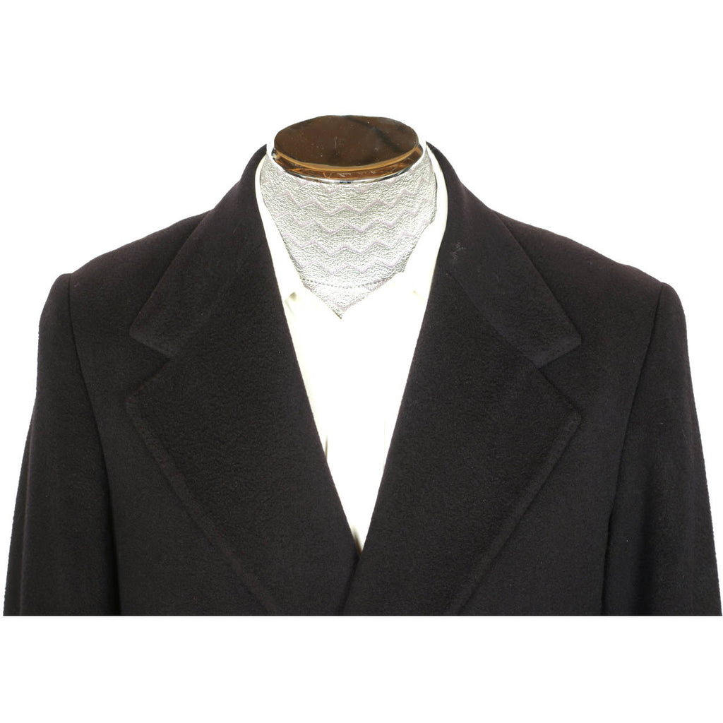 Vintage 1970s Jaeger Overcoat 100% British Cashmere Navy Blue Mens Coat Size 38 - Poppy's Vintage Clothing