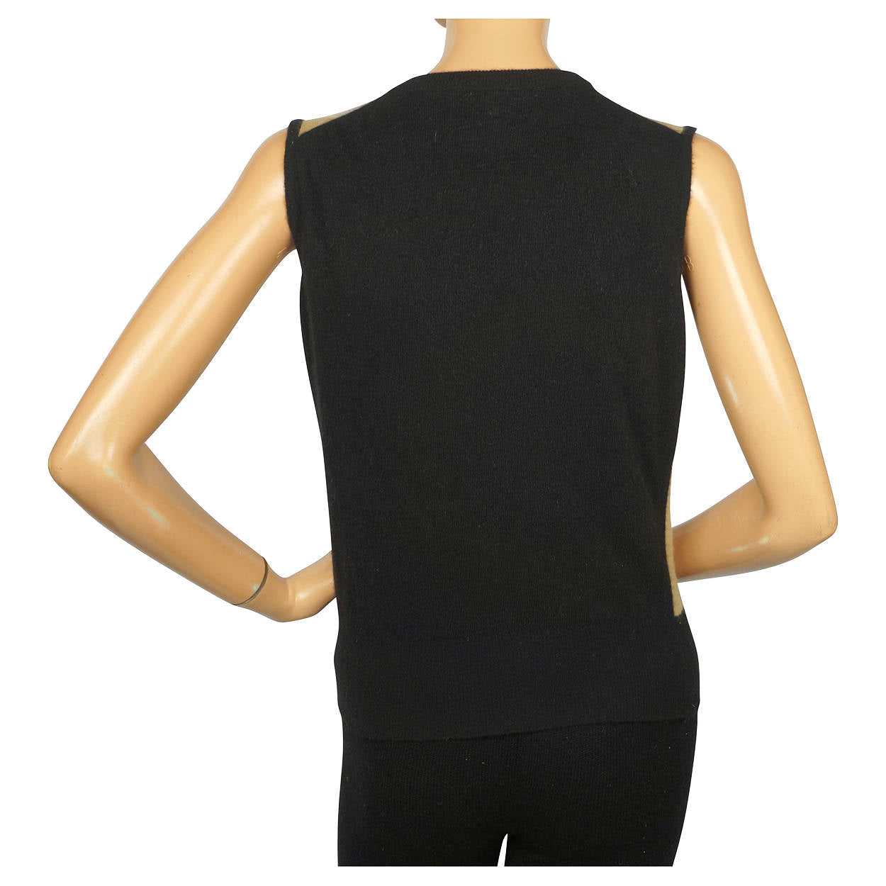 Vintage 1970s Jaeger British Cashmere Pullover Sweater Vest Zig Zag Ptn Ladies M - Poppy's Vintage Clothing