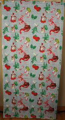 Vintage 1940s Kitchen Drape Fabric - Jambalaya Recipe Mammy Print - Poppy's Vintage Clothing