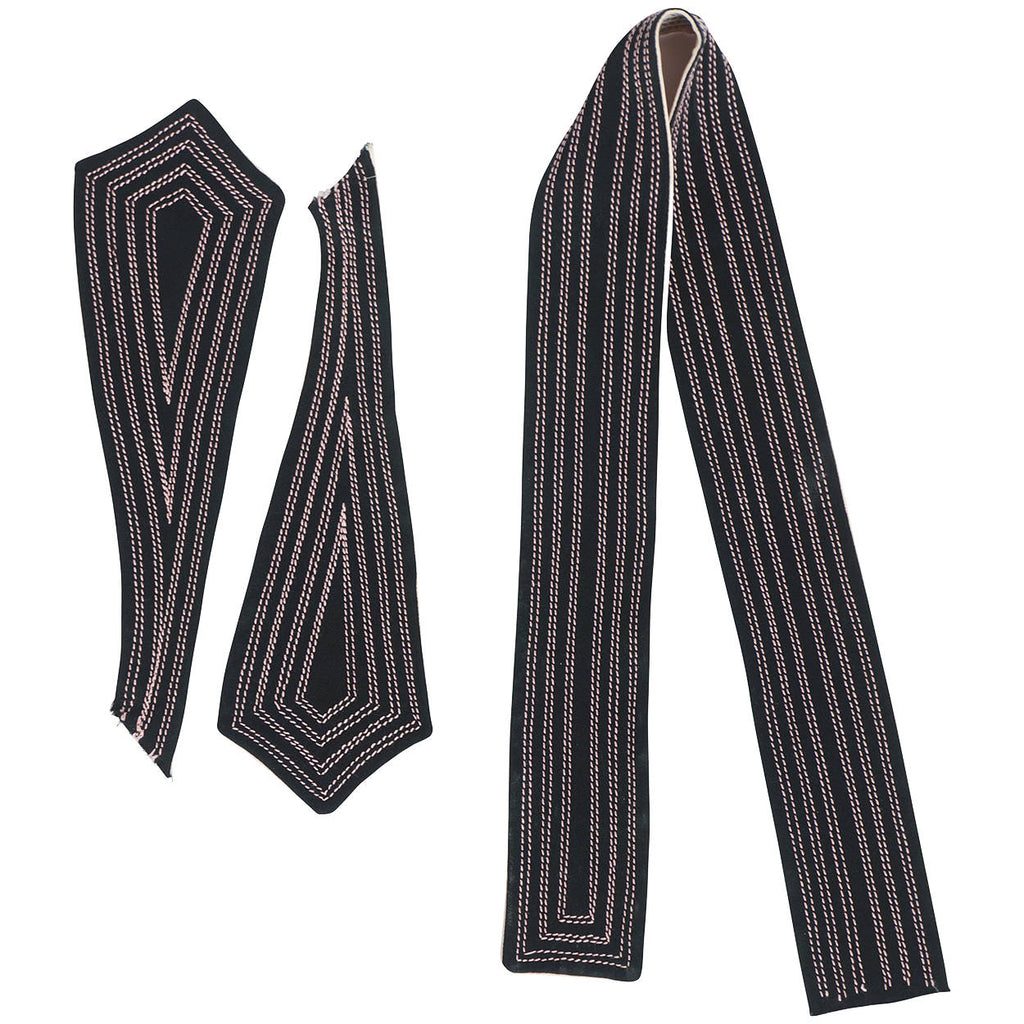 Vintage 1970s Jean Muir Black Jersey Dress  with Pink Stitching Size M L - Poppy's Vintage Clothing