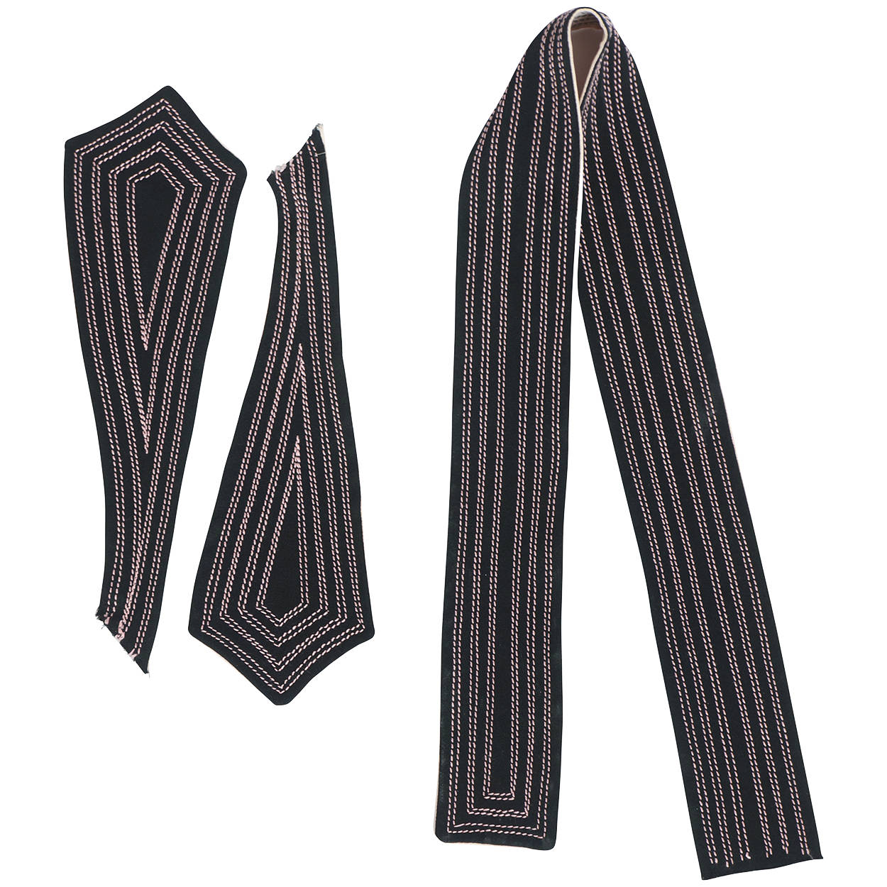 Vintage 1970s Jean Muir Black Jersey Dress  with Pink Stitching Size M L - Poppy's Vintage Clothing