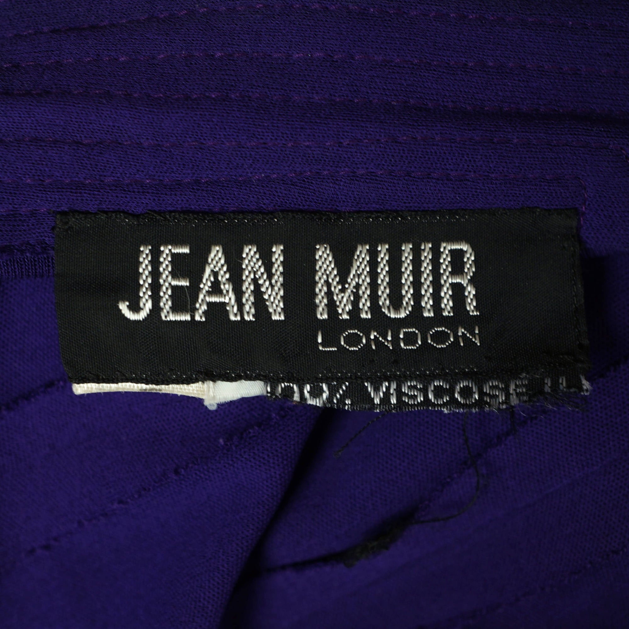Vintage 1970s Jean Muir Dress Purple Jersey Size M - Poppy's Vintage Clothing